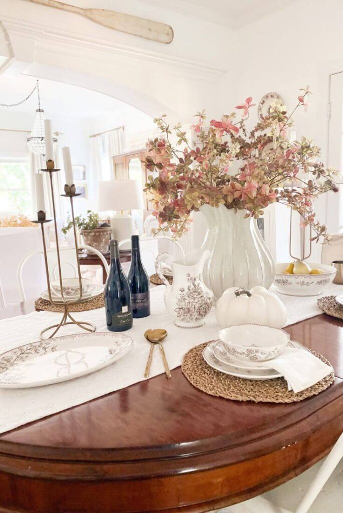 New transferware everyday dishes from Walmart for a fall tablescape