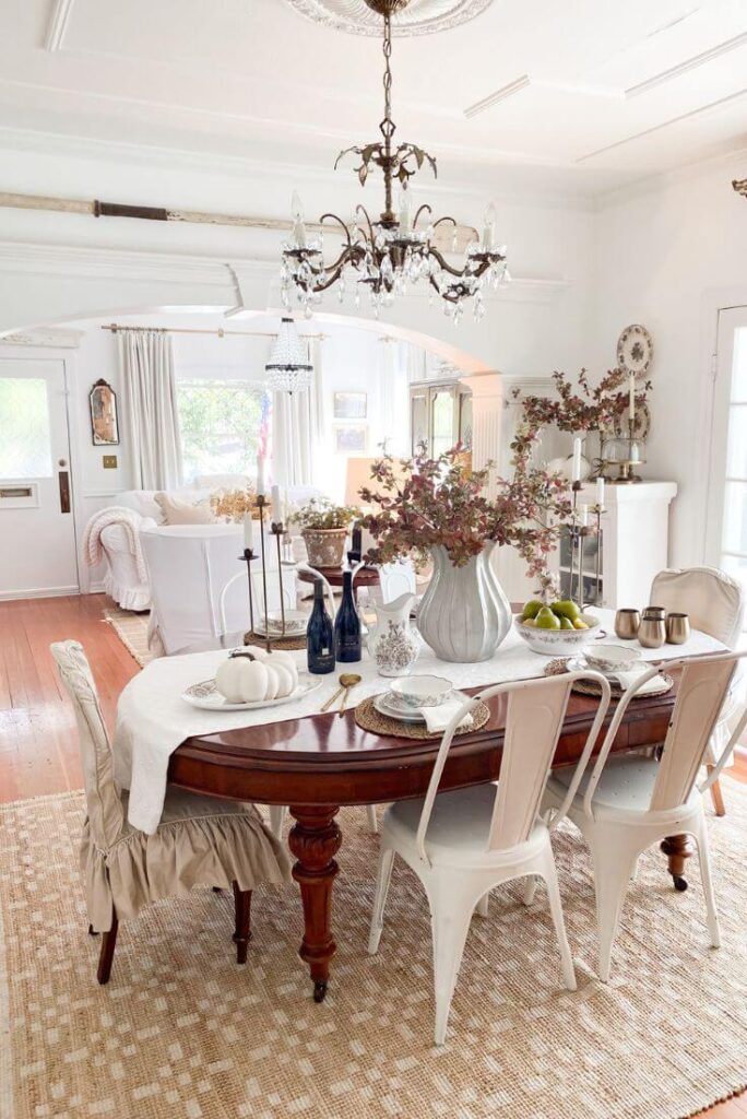 Fall Decorating with Brown Transferware & Textiles