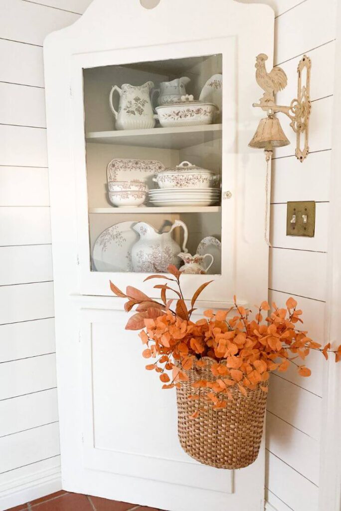 Fall Decorating with Brown Transferware & Fall Stems