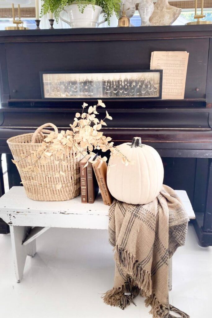 Fall Vignettes Ideas with antique furniture and vintage finds.