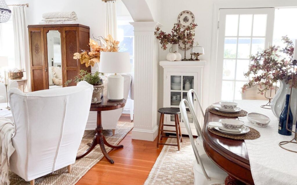 Quick Fall Styling Using Antiques and Cozy Layers