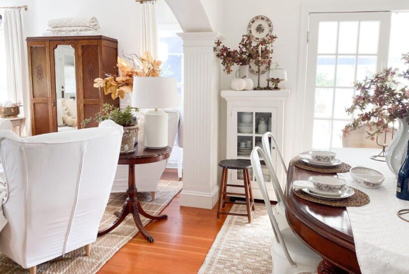 Quick Fall Styling Using Antiques and Cozy Layers