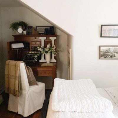 A Vintage Desk in a Small Cottage Bedroom