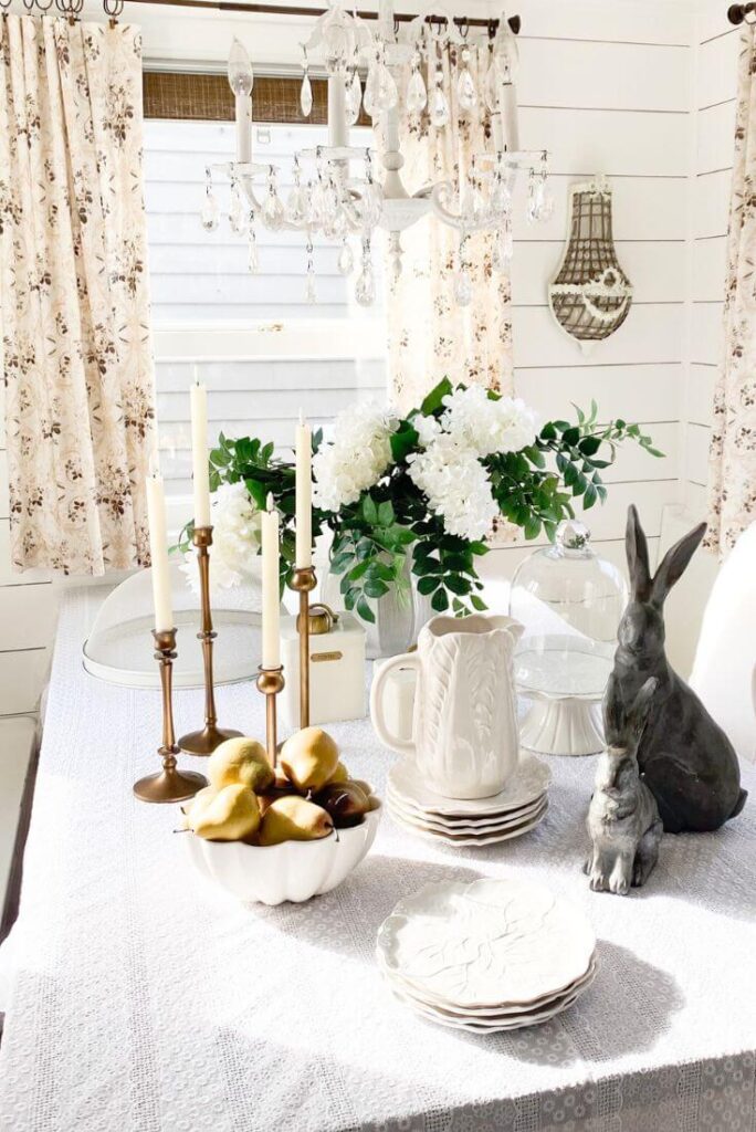 Spring floral fabric for DIY curtain panels.